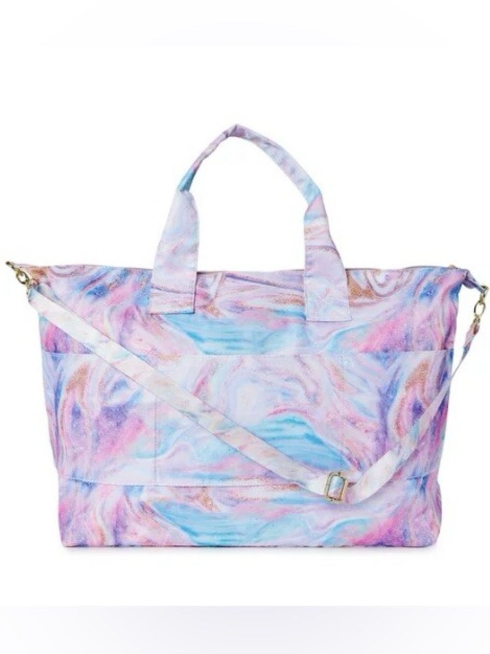 Luv Betsey Johnson XL Weekender Bag in “Marble Pink Swirls” pastel NWOT